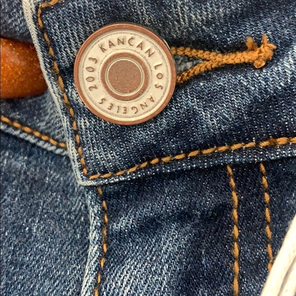 KanCan denim distressed leopard fabric jeans - Picture 7 of 10